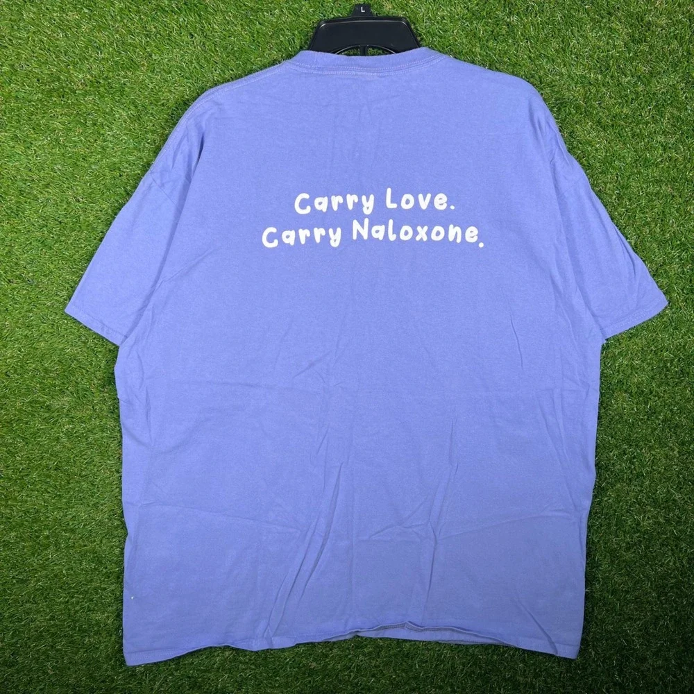 Port & Company Utah Naloxone Graphic Tee Mens 2XL Purple Carry Love T-Shirt‎